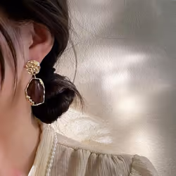 Fashion Pendant Earrings Trend Vintage Geometry Earrings For Women Jewelry Bohemia Drop Earrings Party Gift - White