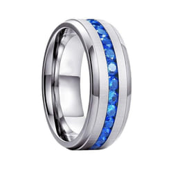 Titanium Steel Rhinestone Ring Jewelry Wedding Rings For Women Men - silver, 8