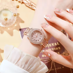 Rose Golden Fashion Luxury Women&apos;s Watches Original Design Woman&apos;s Quartz Wristwatches Best Gifts For Wife,family,friend - golden