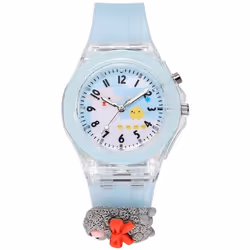 Baby Kids Watches Soft Silicone Cartoon Watch For Girls Boys - light blue