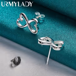 925 Sterling Silver Lady Women Valentine&apos;s Day Gift Creative Ring Necklace Stud Earrings Fashion Jewelry Set Wedding Party Nice - 9#