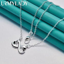 925 Sterling Silver Lady Women Valentine&apos;s Day Gift Creative Ring Necklace Stud Earrings Fashion Jewelry Set Wedding Party Nice - 8#