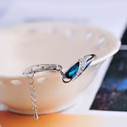 Women Fashion Rhinestone Butterfly Jewelry Set Necklace + Earrings + Bracelet