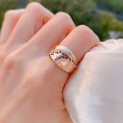 Kinel Glossy Rose Gold Color Rings For Women Big Size Luxury Rings - rose gold, 10