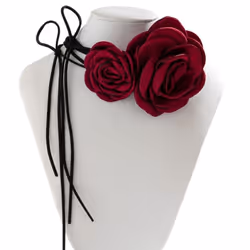 Rose Choker Flower Strap Vintage Necklace Rose Dinner Necklace Accessories Necklace For Women - white