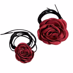 Rose Choker Flower Strap Vintage Necklace Rose Dinner Necklace Accessories Necklace For Women - white