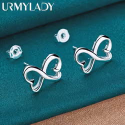 925 Sterling Silver Lady Women Valentine&apos;s Day Gift Creative Ring Necklace Stud Earrings Fashion Jewelry Set Wedding Party Nice - 7#