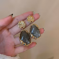 Fashion Pendant Earrings Trend Vintage Geometry Earrings For Women Jewelry Bohemia Drop Earrings Party Gift - Grey