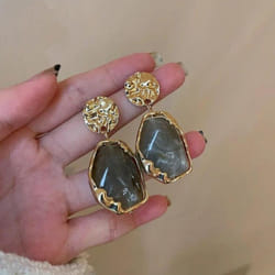 Fashion Pendant Earrings Trend Vintage Geometry Earrings For Women Jewelry Bohemia Drop Earrings Party Gift - Grey