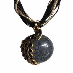 Peacock Necklace Gift Zricon Opal Bohemian Inlaid Pendant - black