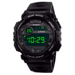 Casual Sports Watch Waterproof Wristwatches High Quality Electronic Watch  Outdoor Sports - black
