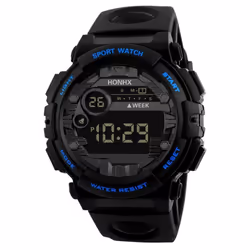 Casual Sports Watch Waterproof Wristwatches High Quality Electronic Watch Outdoor Sports - black,blue