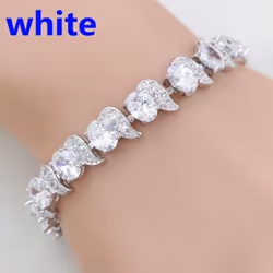 Casual Mystic Sky Blue Cubic Zirconia White Cubic Zirconia Charm Bracelets For Women Fashion Bracelet - white