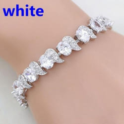 Casual Mystic Sky Blue Cubic Zirconia White Cubic Zirconia Charm Bracelets For Women Fashion Bracelet - white
