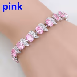Casual Mystic Sky Blue Cubic Zirconia White Cubic Zirconia Charm Bracelets For Women Fashion Bracelet - red