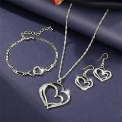 Jewelry For Women Set Womens Earrings Necklaces Bracelets - silver