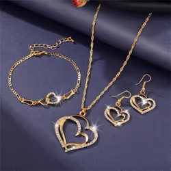 Jewelry For Women Set Womens Earrings Necklaces Bracelets - gold