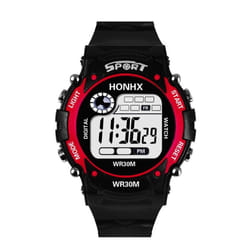 Luxury Men Analog Digital Military Army Sport Led Waterproof Wrist Watch - red