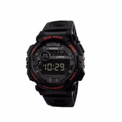 Casual Sports Watch Waterproof Wristwatches High Quality Electronic Watch  Outdoor Sports - black,red