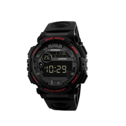 Casual Sports Watch Waterproof Wristwatches High Quality Electronic Watch  Outdoor Sports - black,red