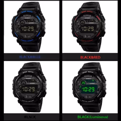 Casual Sports Watch Waterproof Wristwatches High Quality Electronic Watch  Outdoor Sports - black,red