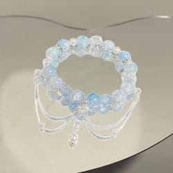 Simple Alloy Till The End Of The Moon Chinese Jewelry Tassel Chain Women Bracelet Beads Pendant - E