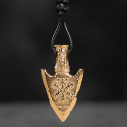 Vintage Nordic Men&apos;s Viking 316l Stainless Steel Odin Arms - Gunnir Pendant Necklace - silver, Leather Chains & Pendants
