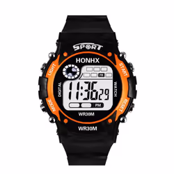Luxury Men Analog Digital Military Army Sport Led Waterproof Wrist Watch - orange
