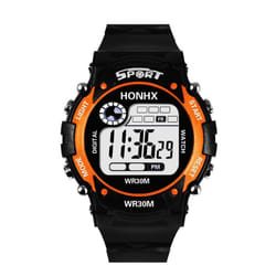 Luxury Men Analog Digital Military Army Sport Led Waterproof Wrist Watch - orange