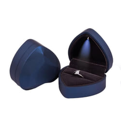Heart Shaped Led Light Jewelry Gift Ring Package Decoration Box - blue