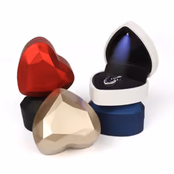 Heart Shaped Led Light Jewelry Gift Ring Package Decoration Box - blue