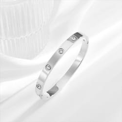Elegant Diamond-studded Titanium Steel Bracelet: Light Luxury & High-end Fashion, Electroplated 18k Gold, Shin - as the picture, S036 Diamond Bracelet