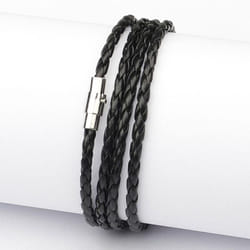 Fashion Wristband Wrap Cuff Unisex Women Men Pu Leather Bracelet Jewelry Gifts - black