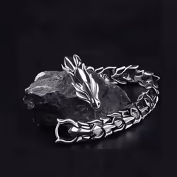 Fashion Retro Gold Dragon Thick Bracelet Personality Hip Hop Dragon Bracelet Animal Chain Bracelet Charm Men&apos;s Jewelry A ...