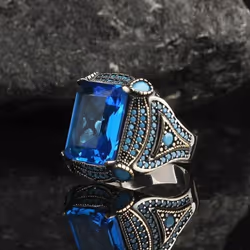 Fashionable And Minimalist Popular Square Diamond Gold Ring With Gold Plating For Men - as the picture, 12