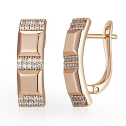 Kinel Rose Gold Color Square Drop Earrings For Women Zircon Trendy Jewelry Daily Wear