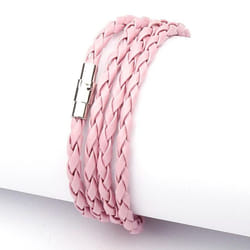 Fashion Wristband Wrap Cuff Unisex Women Men Pu Leather Bracelet Jewelry Gifts - pink