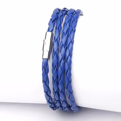 Fashion Wristband Wrap Cuff Unisex Women Men Pu Leather Bracelet Jewelry Gifts - blue