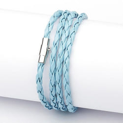 Fashion Wristband Wrap Cuff Unisex Women Men Pu Leather Bracelet Jewelry Gifts - light blue