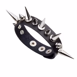 Punk Rock Street Snap Fashion Punk Metal Rivet Bracelet Wide Leather Stud Spike Bracelet
