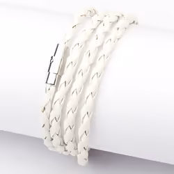 Fashion Wristband Wrap Cuff Unisex Women Men Pu Leather Bracelet Jewelry Gifts - white