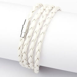 Fashion Wristband Wrap Cuff Unisex Women Men Pu Leather Bracelet Jewelry Gifts - white