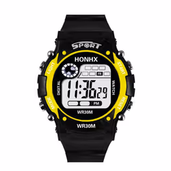 Luxury Men Analog Digital Military Army Sport Led Waterproof Wrist Watch - yellow
