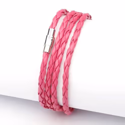 Fashion Wristband Wrap Cuff Unisex Women Men Pu Leather Bracelet Jewelry Gifts - rose red