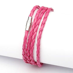 Fashion Wristband Wrap Cuff Unisex Women Men Pu Leather Bracelet Jewelry Gifts - rose red