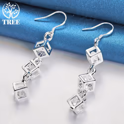 925 Sterling Silver Baishige Aaa Zircon Drop Earrings Jewelry