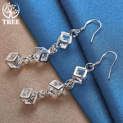925 Sterling Silver Baishige Aaa Zircon Drop Earrings Jewelry