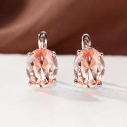 Vintage Oval Cut Drop Stud Earrings Rose Golden Color Hoop Earrings For Women Bride Wedding Engagement Jewelry Gifts - champagne