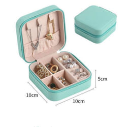 Jewelry Organizer Box Portable Household Travel Storage Organizer Earring Necklace Ring Jewelry Storage Box For Woman Accessory - green