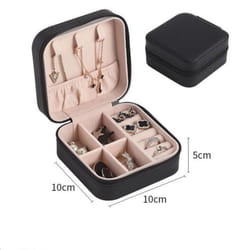 Jewelry Organizer Box Portable Household Travel Storage Organizer Earring Necklace Ring Jewelry Storage Box For Woman Accessory - black